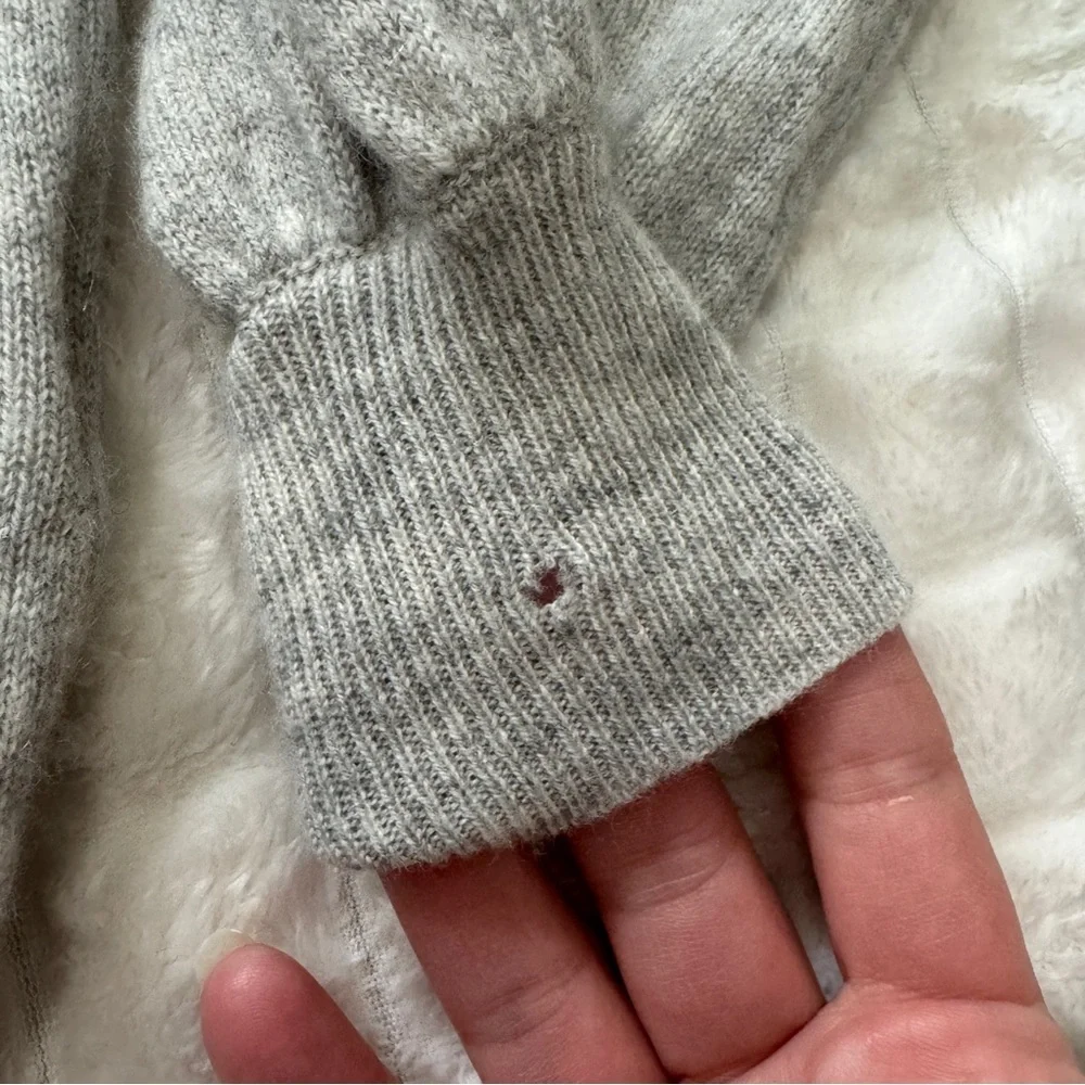 Joie Small Airic Gray Cashmere & Wool Open Back Sweater ~ Classic Minimalist